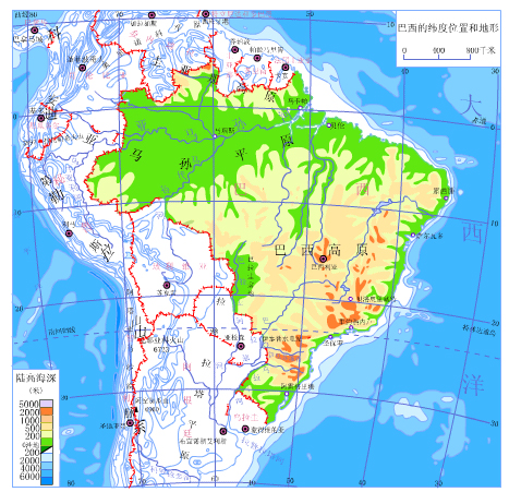 2013高考地理重点地图:南美洲地形图-地理学科