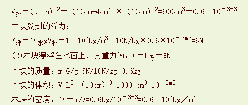 升升降降算浮力-解题指导