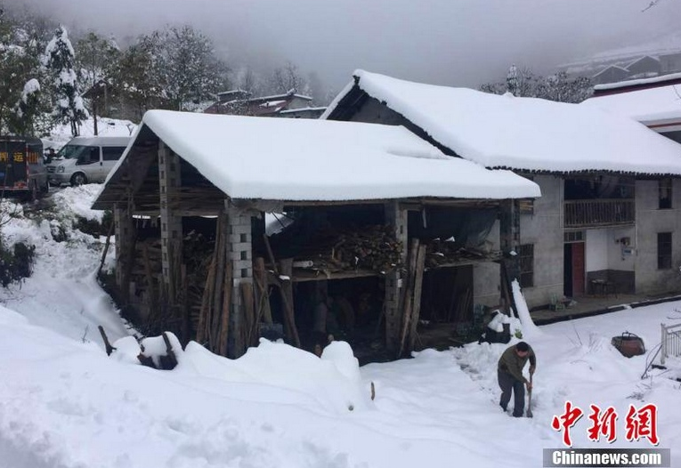 湖北五峰局部地区遭受雪灾 4万余用户停电-学