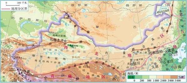 读图,熟悉大兴安岭,内蒙古高原,呼伦贝尔草原,河套平原,宁夏平原